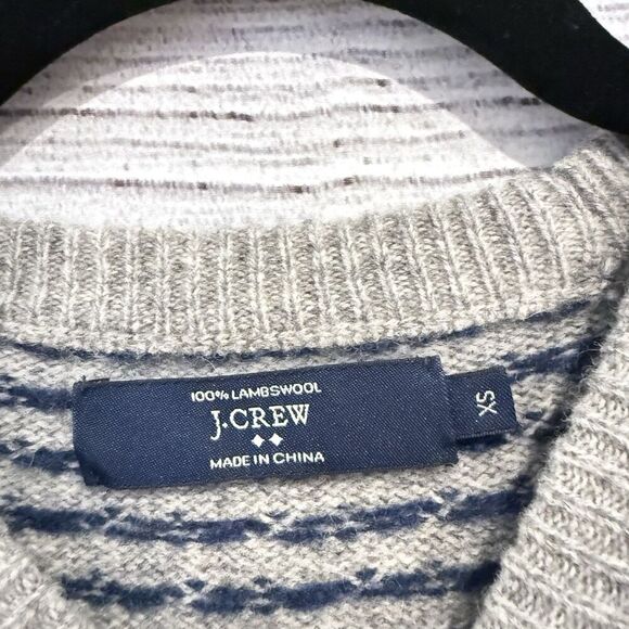 J.crew Lambwool Crewneck Pull On Classic Fit Long Sleeve Sweater Men's Gray XS - Picture 6 of 9